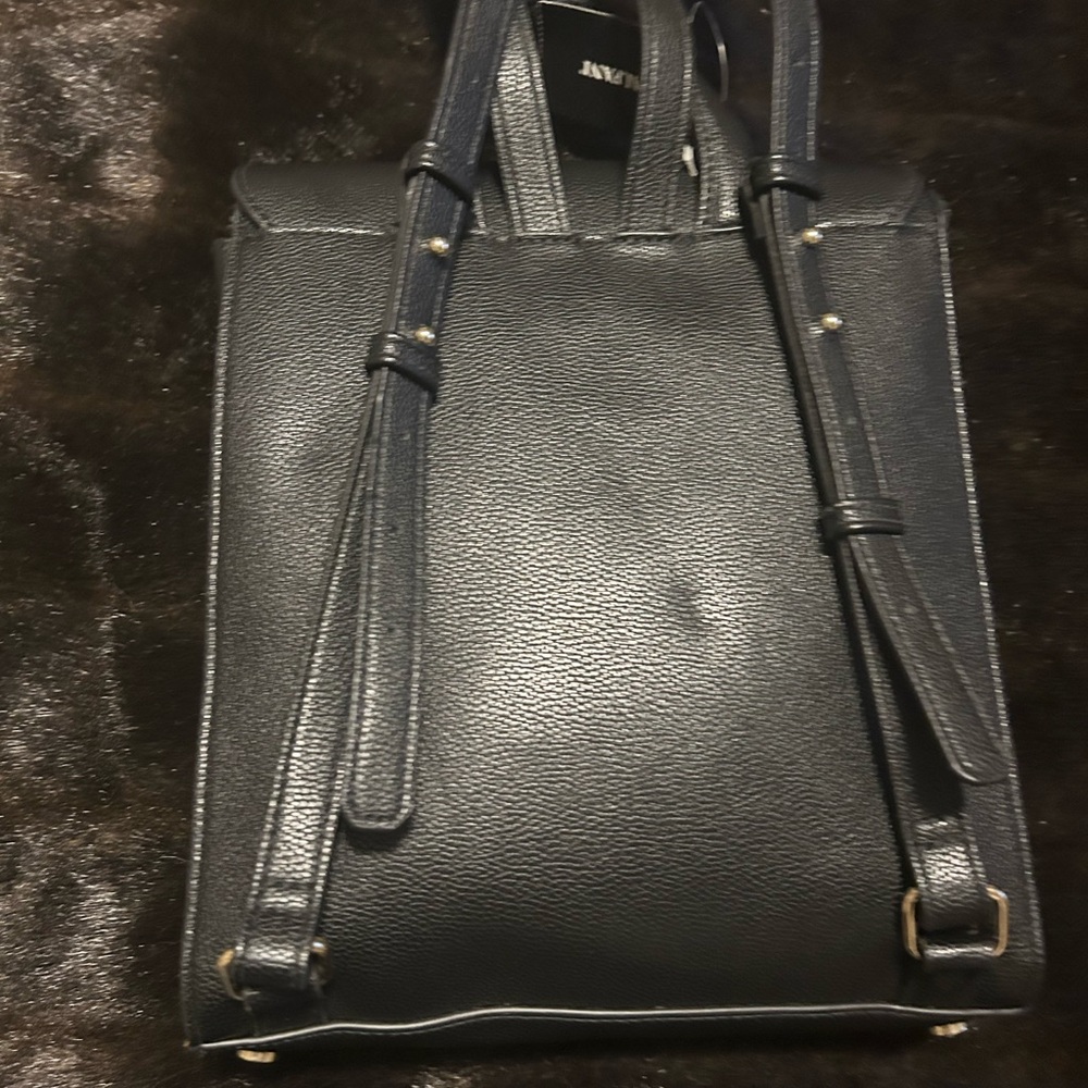 Alfani Black Leather Backpack - Picture 5 of 14